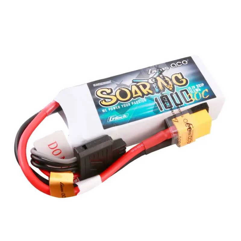 Gens Ace Bateria de drone G-Tech Soaring 1000mAh 11.1V 30C 3S1P Lipo Battery