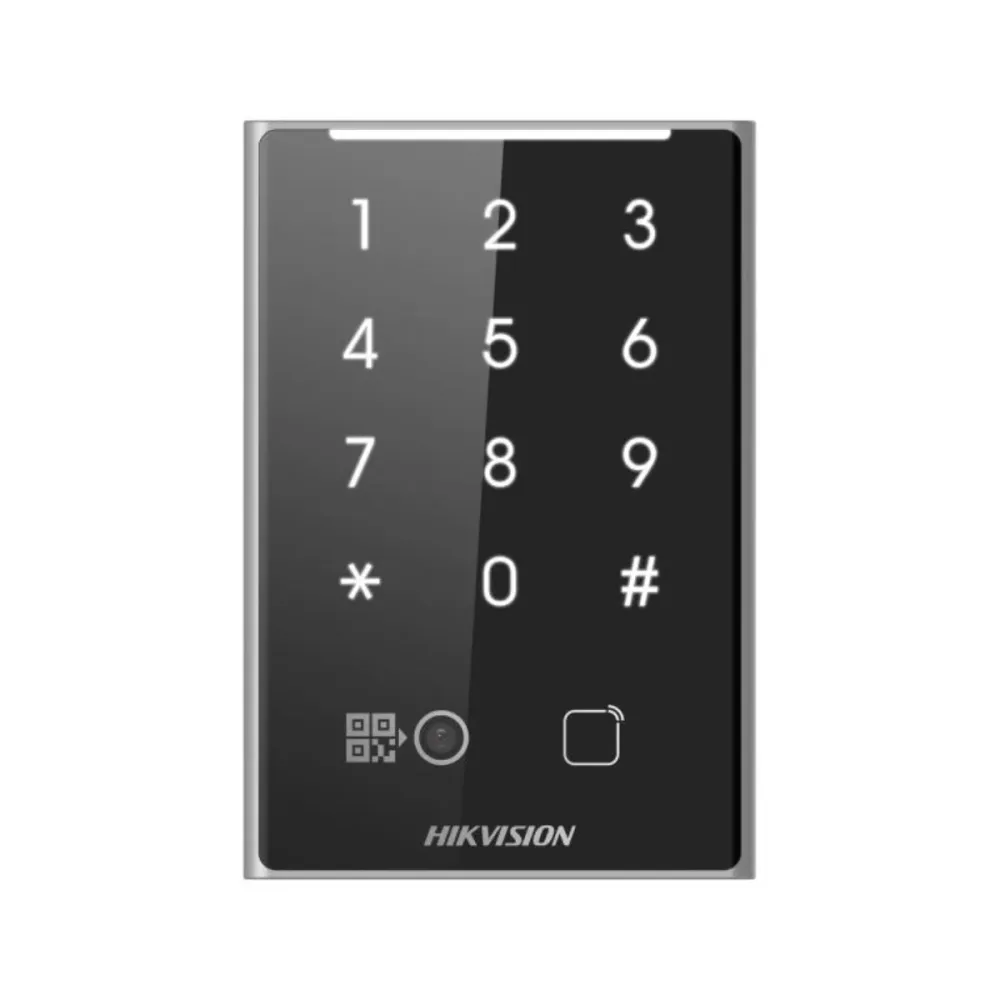 Controlo de Acesso Hikvision Pro MF DESFire, QR ou PIN - DS-K1109DKB-QR
