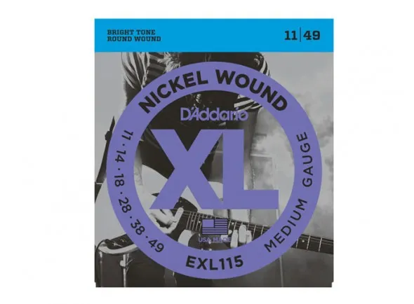 D´Addario Jogo de Cordas Aço 011 Guitarra Eléctrica EXL115 11-49