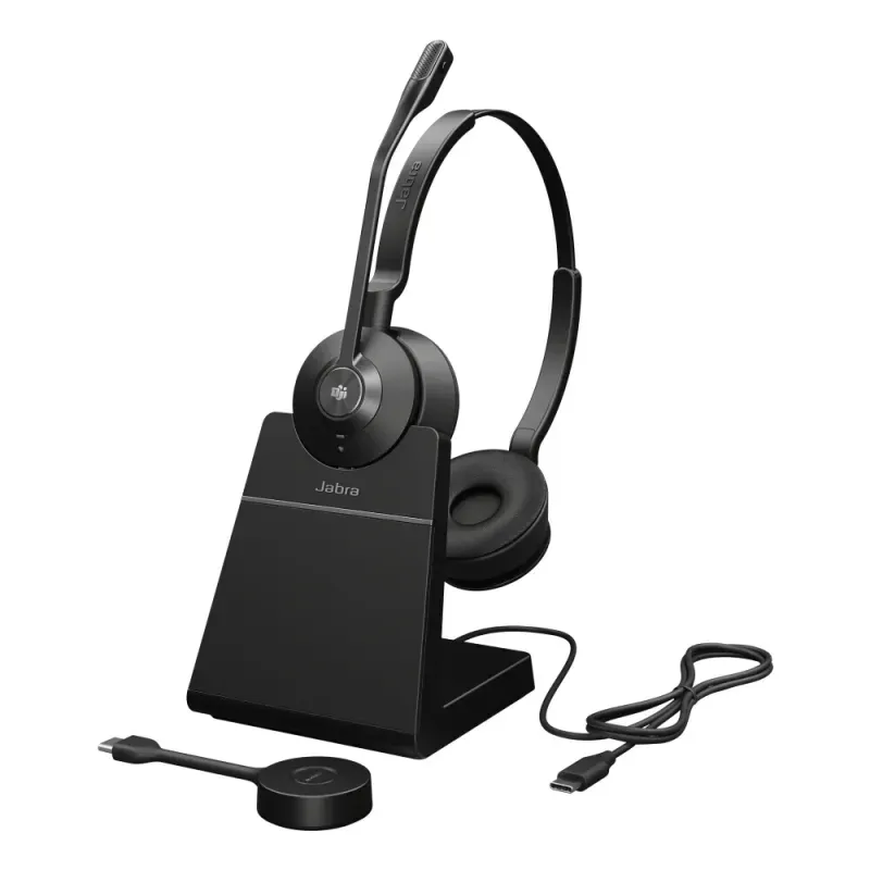 Jabra Engage 55 SE Stereo - Auscultadores - no ouvido - DECT - sem fios - USB-C via adaptador DECT - Certificado para Microsoft Teams