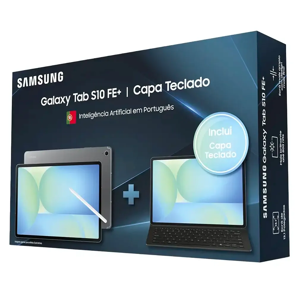 Bundle Tablet Samsung Galaxy Tab S10 FE+ 13.1 12GB/256GB WiFi Cinzento + Capa-teclado KeyBoard Cover Preta