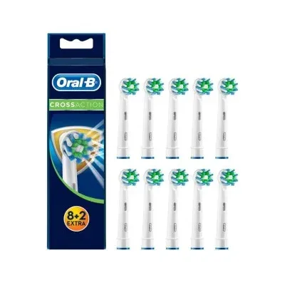 Cabeças de Escovas de Dentes Oral-B CrossAction Brancas (10 Unidades)