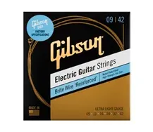 Jogo cordas guitarra elétrica Gibson SEG-BWR9 Brite Wire Reinforced 009-042