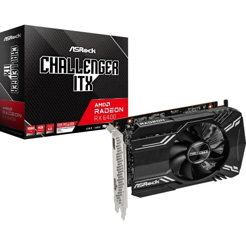 Placa Gráfica ASRock AMD Radeon RX 6400 Challenger ITX 4GB GDDR6
