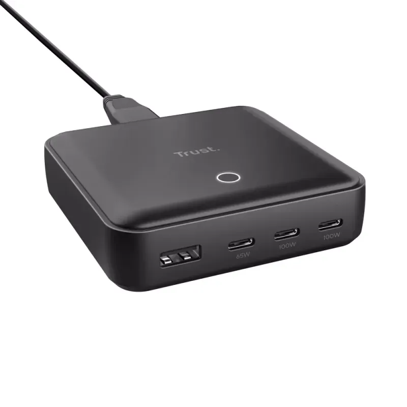 MAXO Carregador de secretária UBS com 4 portas de 100 W - Preto