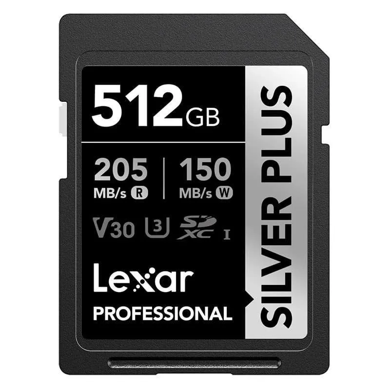 Lexar Silver Plus Cartão SDXC 512GB UHS-I V30 205MB/s 150MB/s