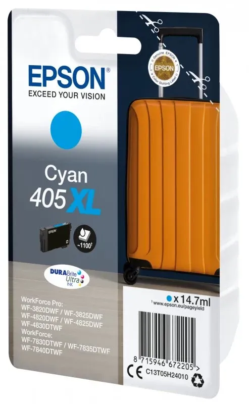 EPSON 6LB Singlepack Cyan 405XL DURABrite Ultra Ink