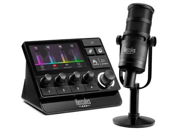 Hercules DJ Stream Essentials Kit – Kit de Streaming Profissional com Interface XLR