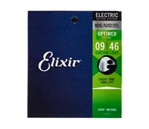Jogo cordas guitarra elétrica Elixir Optiweb 19027 Custom Light 009-046