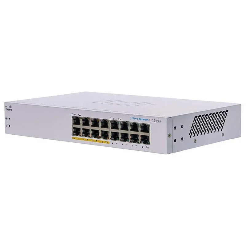 Cisco Business CBS110-16PP Switch Não Administrável L2 8 Portas Gigabit Ethernet 8 Portas Gigabit Ethernet PoE 64W