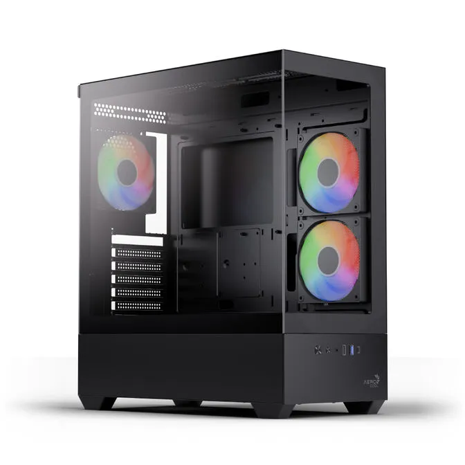 Caixa ATX Aerocool P500D Digi ARGB Vidro Temperado Preto