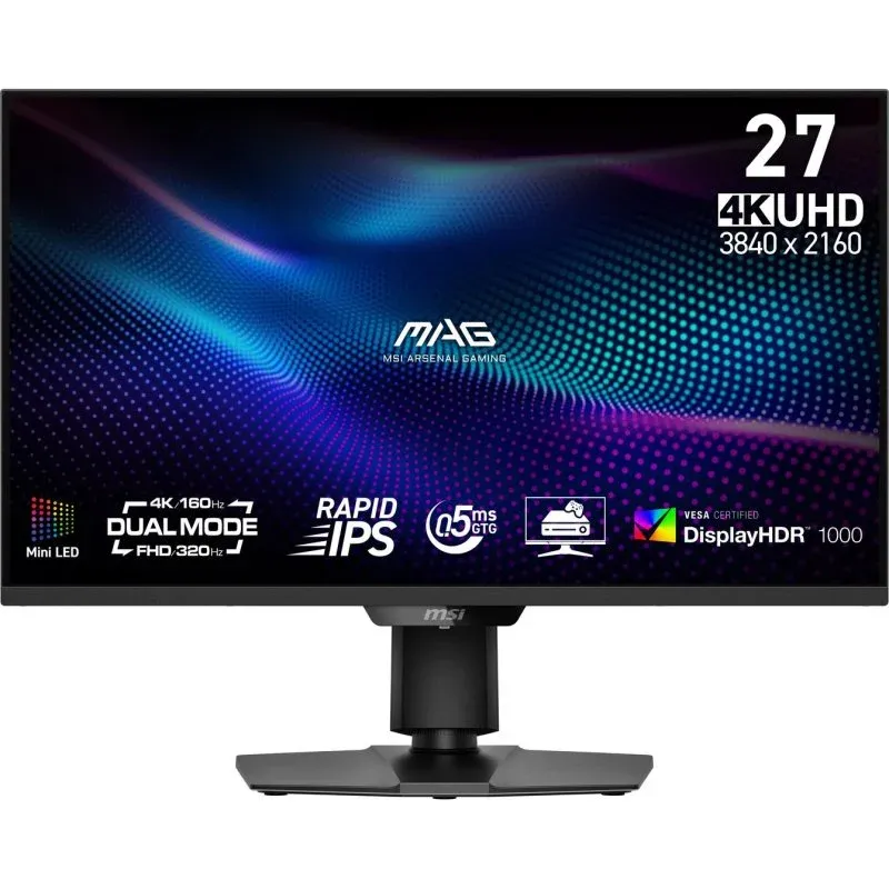MSI MAG 274UPDFDE Monitor 27" Mini LED Rapid IPS 4K Ultra HD 160Hz Adaptive Sync