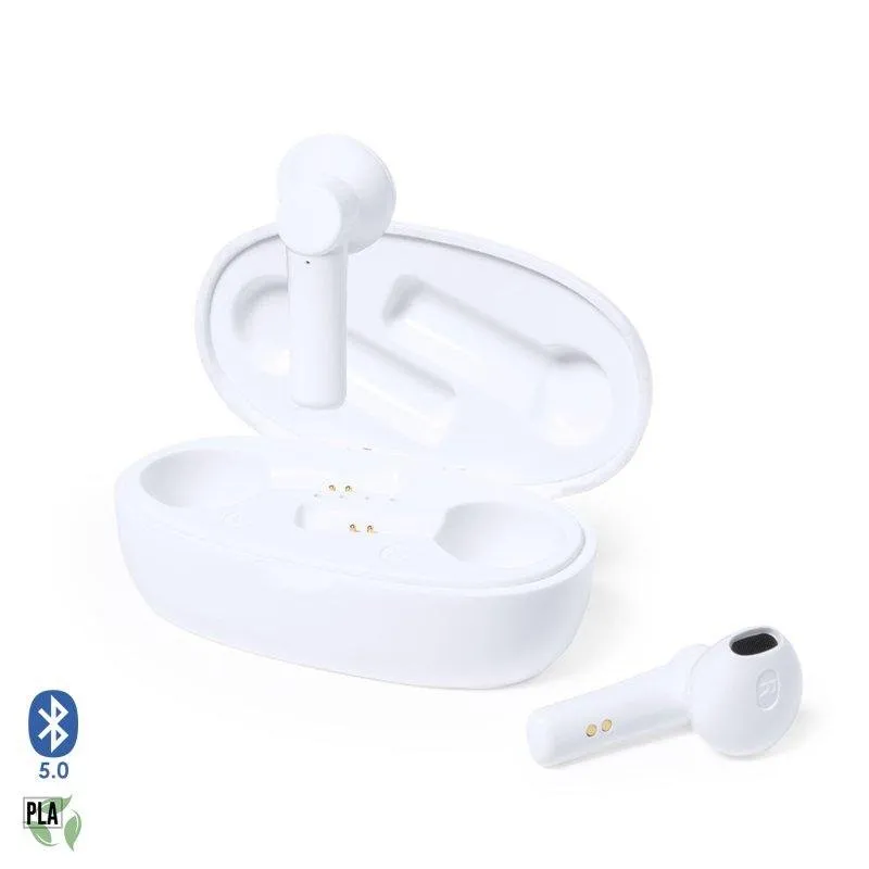 Auriculares Dam Electronics Kermit Inalámbricos Bluetooth 5.0 Nature Base de Carga 250 mAh Branco