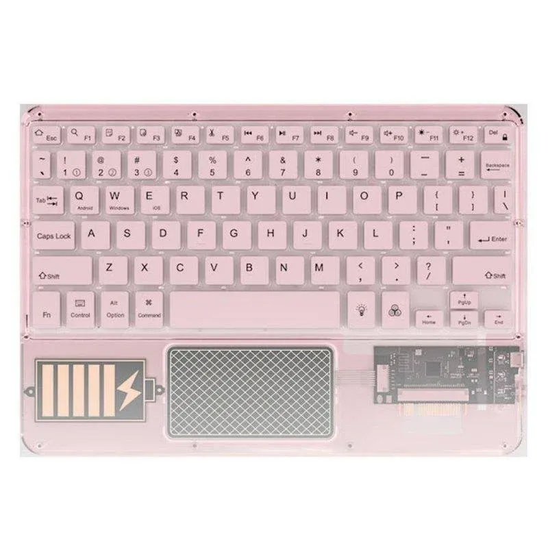 Teclado Royal Bailey Z33 Bluetooth ultrafino leve rosa QWERTY inglês