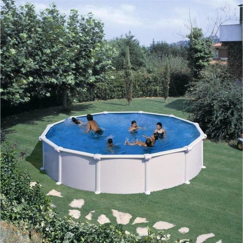Piscina desmontável Gre Kitpr358 3,70 m estrutura aço liner azul filtro areia