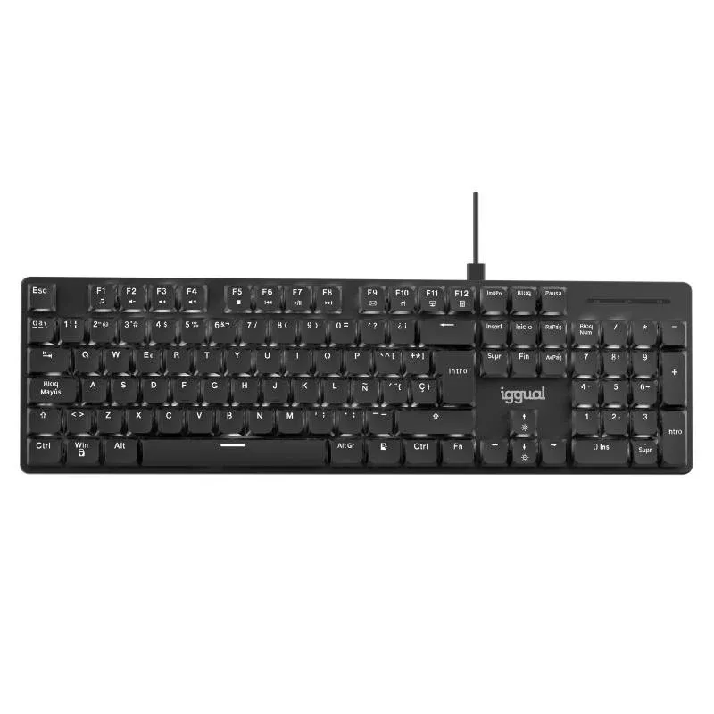 Teclado Iggual CK-MECHA-105T mecânico com switches marrons LED branco ajustável