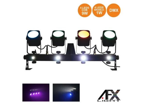 Afx Light Barra 4 Projectores c/ Leds COB RGBW c/ Comando e Pedaleira COMBO-BAR