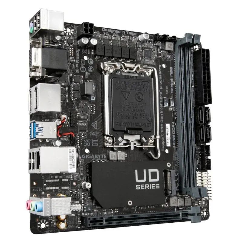Gigabyte H610I DDR4 Motherboard Mini-ITX LGA 1700 com Suporte Até 64GB, M.2, SATA III