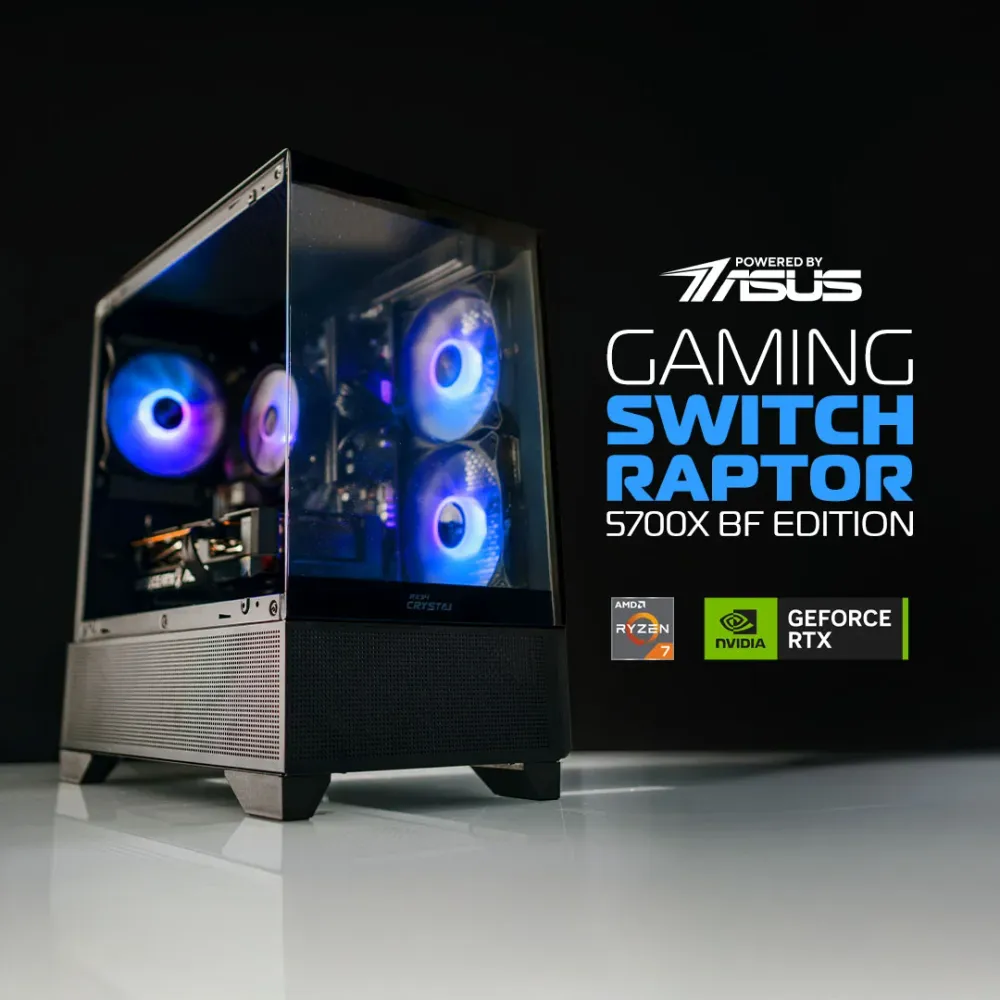 Computador Gaming Switch Raptor 5700X BF Edition RYZEN 7 5700X 16GB 512GB NVME RTX 5060 OC 8GB S/SO