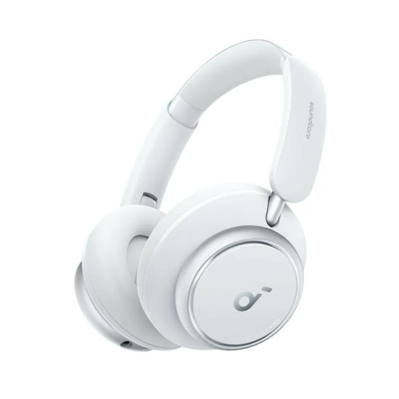 Auriculares Anker Space Q45 sem fios Bluetooth com Cancelamento de Ruído, microfone e carga rápida branco