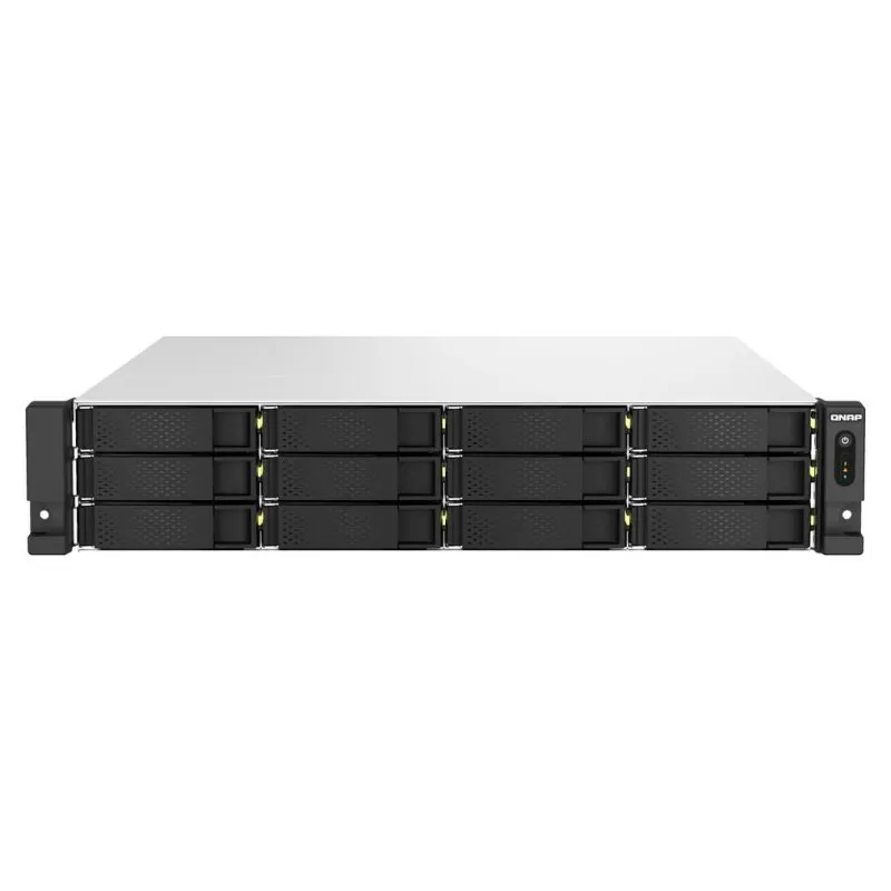 Servidor NAS rack QNAP 2U Xeon E-2334 16GB DDR4 18 baias 10GbE QuTS hero