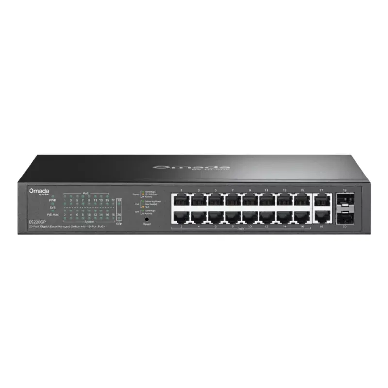 TP-LINK Omada 20-Port Gigabit Easy Managed Switch with 16-Port PoE+