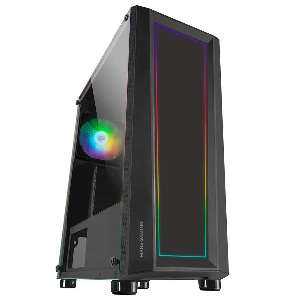 Caixa ATX Mars Gaming MC-ART RGB Vidro Tempered Glass Preta