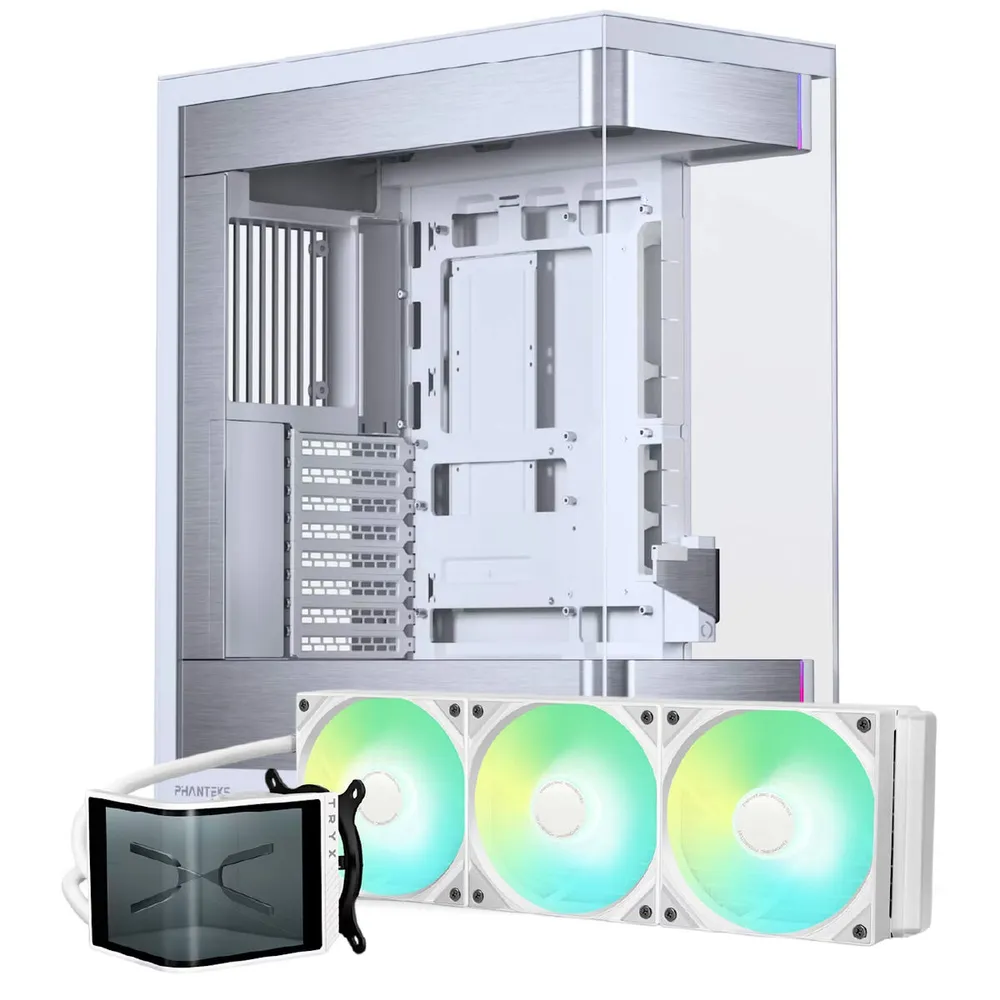 Bundle Caixa ATX Phanteks Evolv Series X2 Branca DRGB + AIO TRYX Panorama SE 360mm