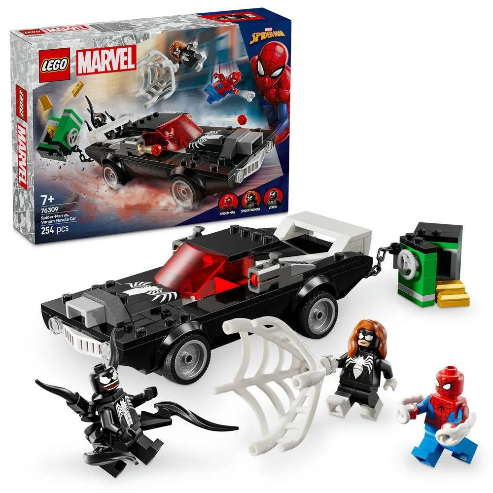 LEGO Marvel: Spider-Man contra Muscle Car do Venom | Idades 7+ | 254 Peças | Item 76309