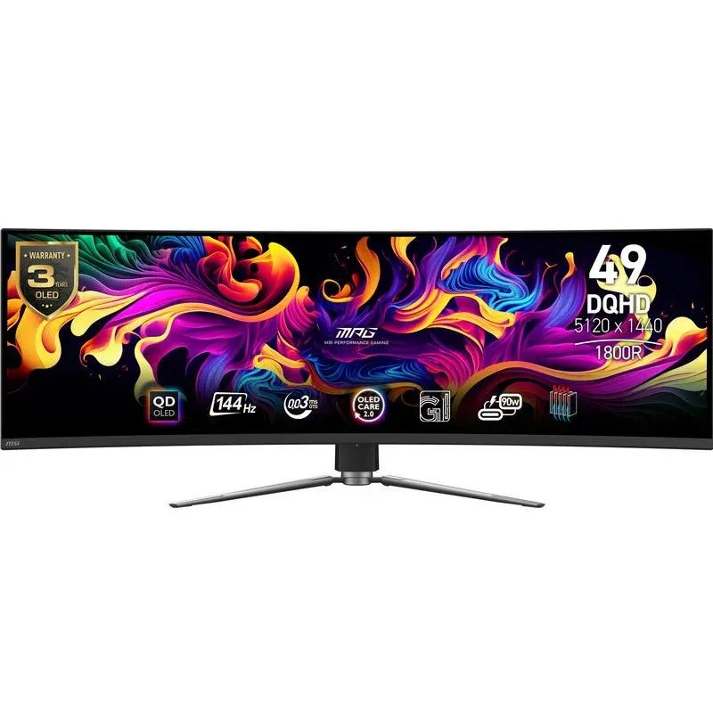 Monitor MSI MPG 491CQPDE 49" DQHD 144Hz QD-OLED Curvo HDR600 Tempo Resposta 0,03ms