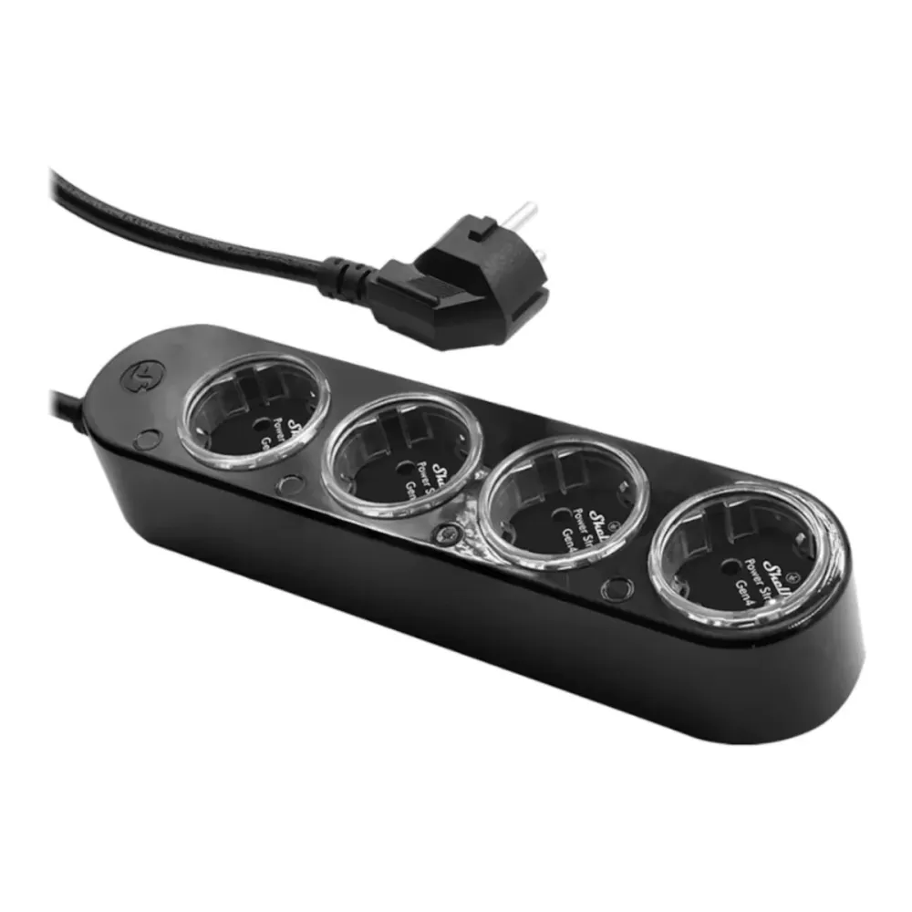 Bloco 4 Tomadas Shelly Gen 4 1.5m Preto
