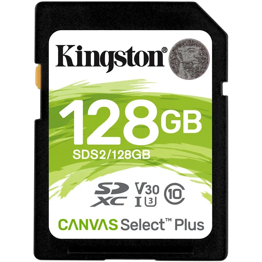 Cartão Memória Kingston Canvas Select Plus C10 U3 V30 UHS-I SDXC 128GB