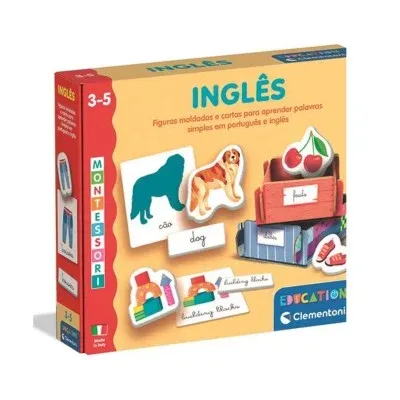 Montessori Figuras Moldadas e Cartas para Aprender Inglês Clementoni - 67465