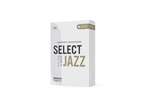 Daddario Organic Select Jazz Filed Soprano Saxophone Reeds, Strength 3 Hard, 10-pack