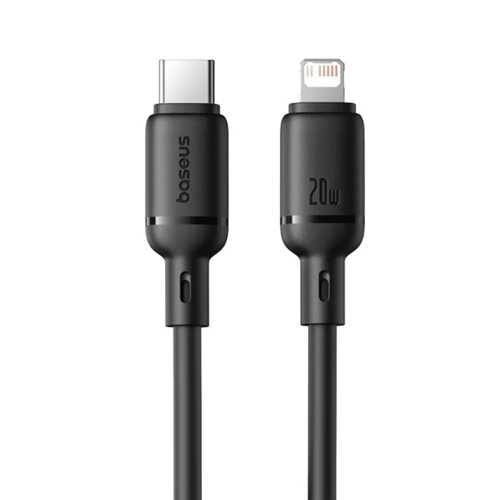 Cabo Baseus Silky Series USB-C Lightning PD 20W 2m Preto