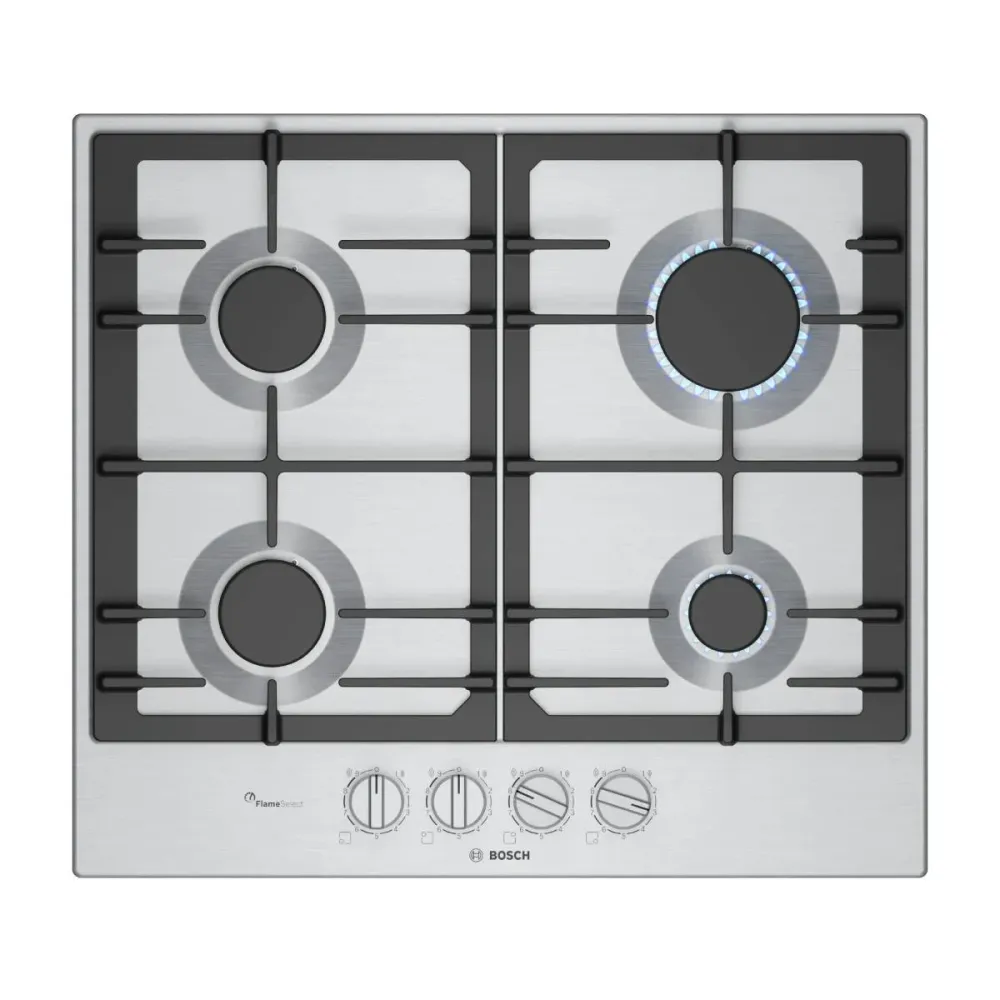 Placa de Gás Bosch Serie 6 4 Zonas 7500W Inox - PCP6A5I90