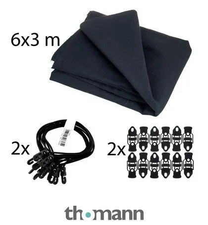 Stairville Euro Molton Set Black 6x3m