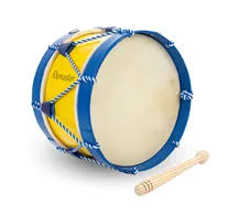 Bombo tradicional Adamastor Nº1 Amarelo/aro azul 28cm
