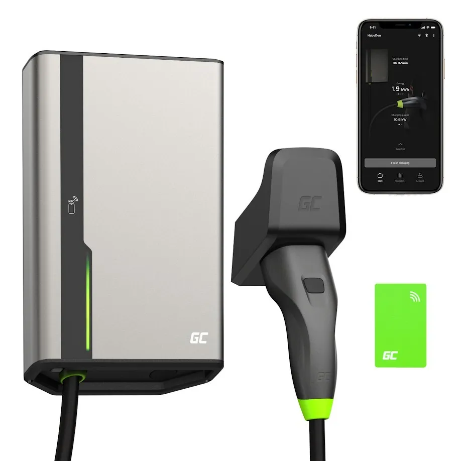Green Cell EVGC021B2275 HabuDen Wallbox 22kW 32A 7.5m NFC EVGC021B2275