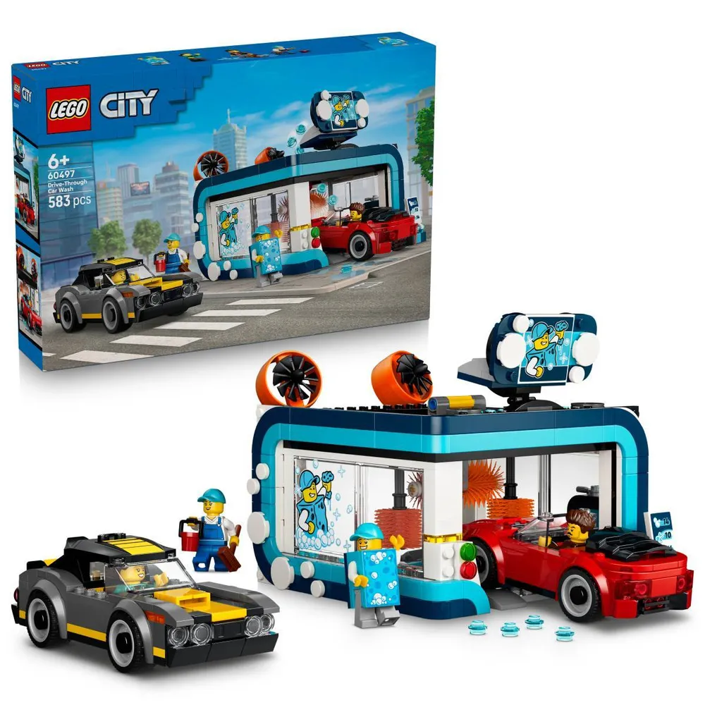 LEGO City: Lavagem de Automóveis Drive-through | Idades 6+ | 583 Peças | Item 60497