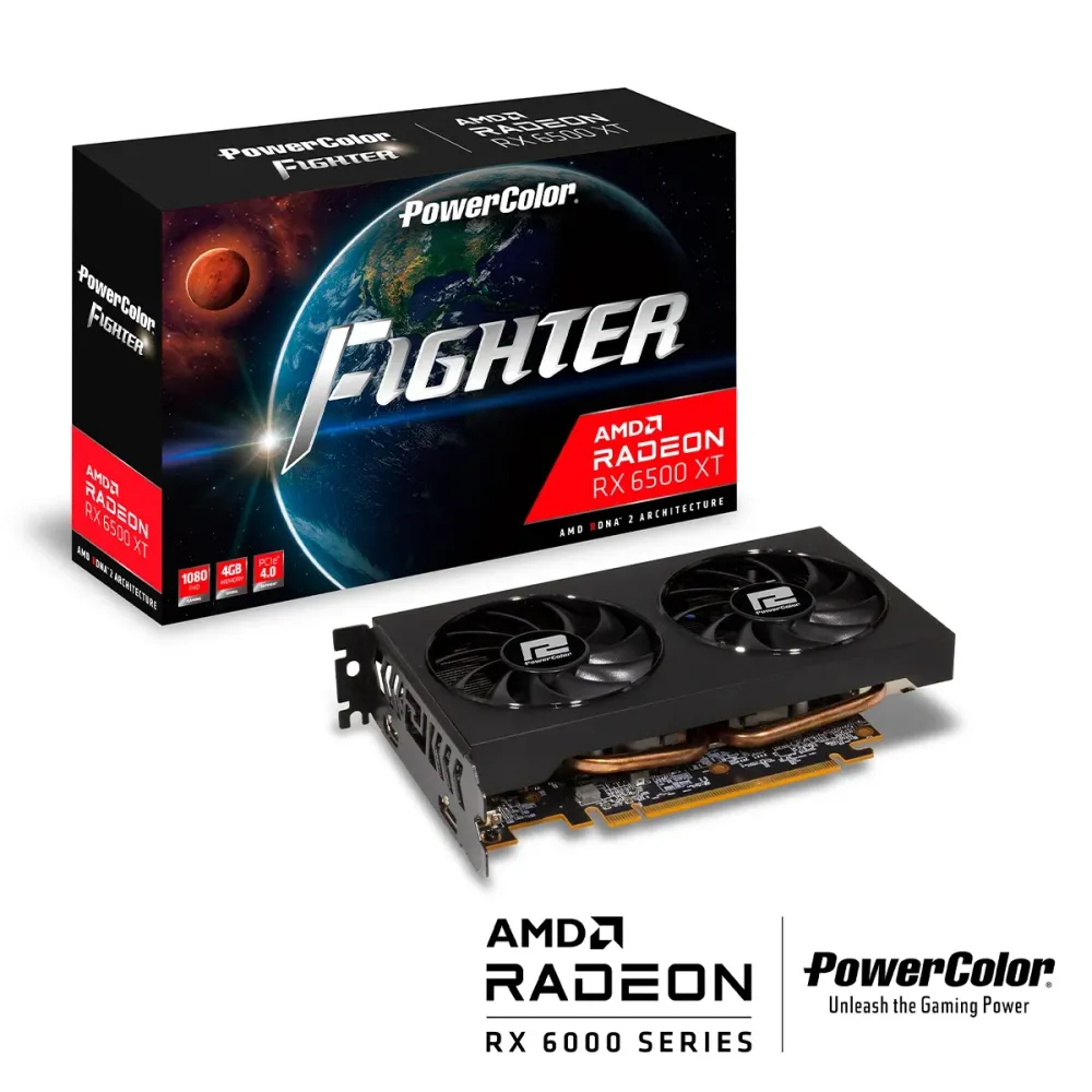 Placa Gráfica PowerColor Radeon RX 6500 XT Fighter 4GB GDDR6