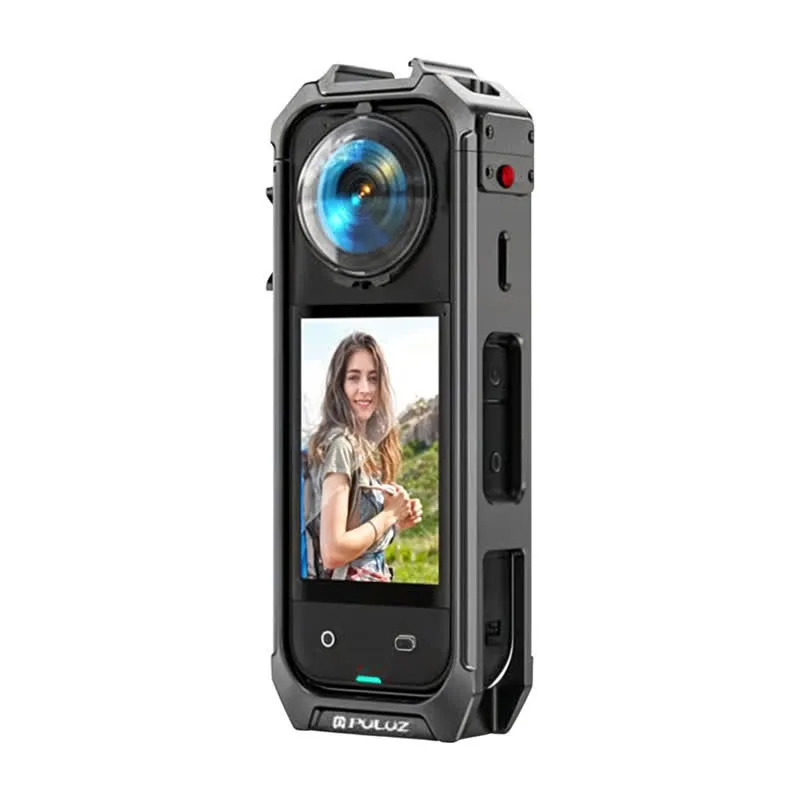 Puluz Capa protetora de metal com tampa de lente para Insta360 X5