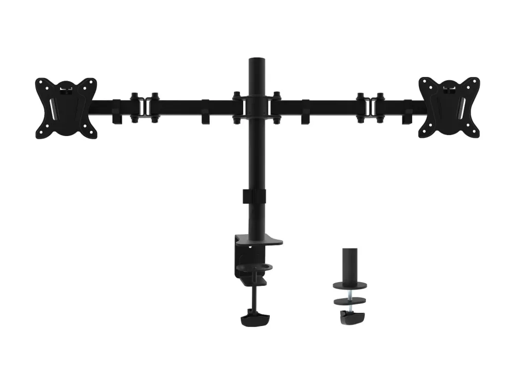 Suporte Mesa Articulado p/ 2 Ecrãs 13’/32′ EQUIP Preto