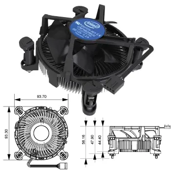 Cooler Intel Socket Lga 1700/1200/115X/775 Base Cobre