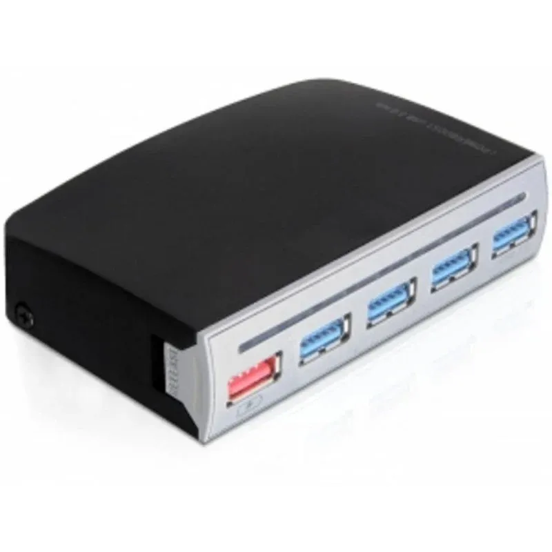 Hub Delock 5 portas 5000 Mbit/s USB 3.2 Gen 1 modelo 61898 com fonte alimentação