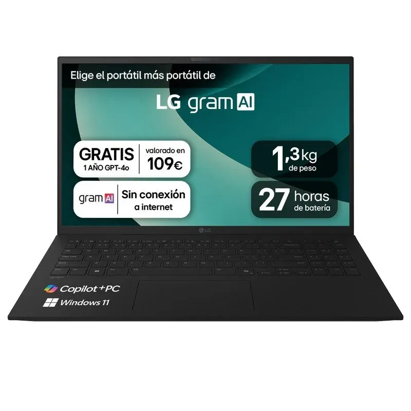Portátil LG Gram 15Z80T-G.AU88B 15.6" AMD Ryzen AI 7 350 32GB 1TB SSD FHD Dolby Atmos Preto