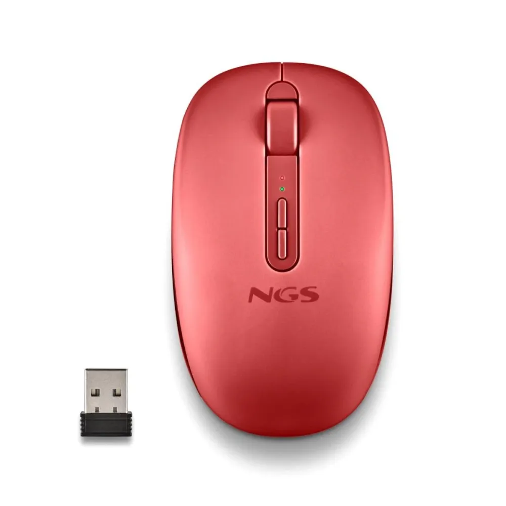Rato Ergonómico Sem Fios NGS Fog Dual 1600DPI Vermelho