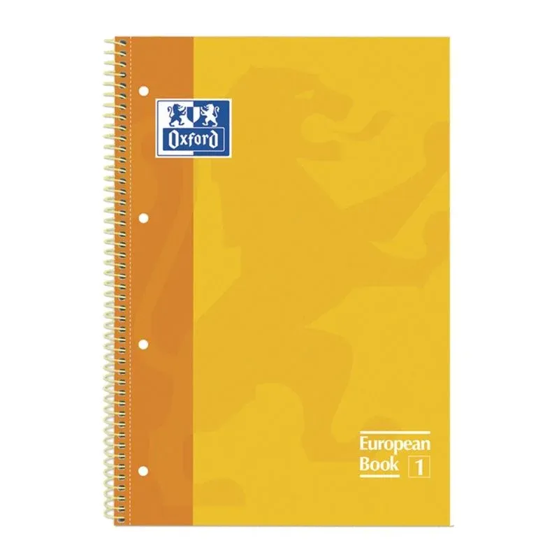 Caderno Com Espiral Quadriculado Oxford Amarelo A4 80 Folhas