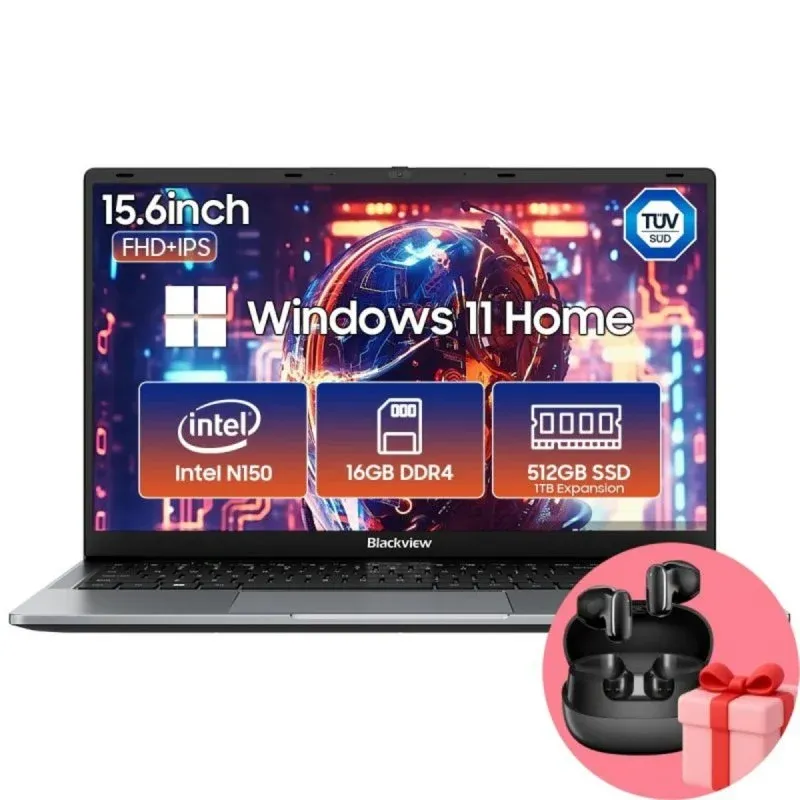 Portátil Blackview AceBook 6 Intel N150 16GB 512GB SSD Windows 11 Home Auriculares