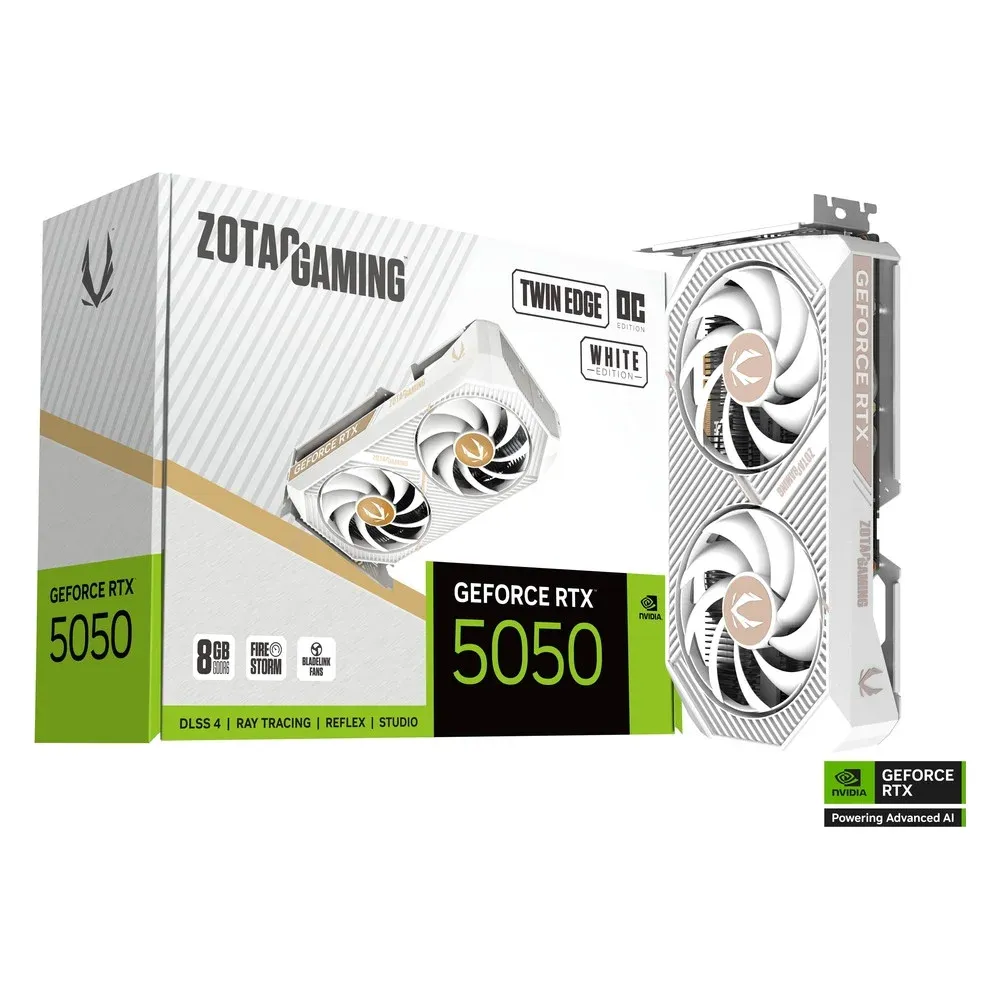 Tarjeta Gráfica Zotac GeForce RTX 5050 Twin Edge OC 8GB GDDR6 Reflex 2 RTX AI DLSS4